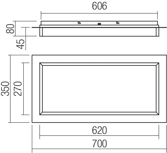 Lubinis šviestuvas 40W LED paviršinis šviestuvas PERIMETRO, juodas, 3000/4000/6500K