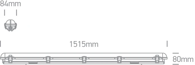 40W LED T8 šviestuvas, pilkas, 4000K, 38158M/C