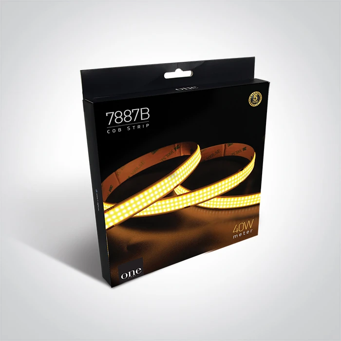 40W/m COB LED juosta, 24V, IP20, 1600LED/m, 4000K, 5m ritė, 7887B/C