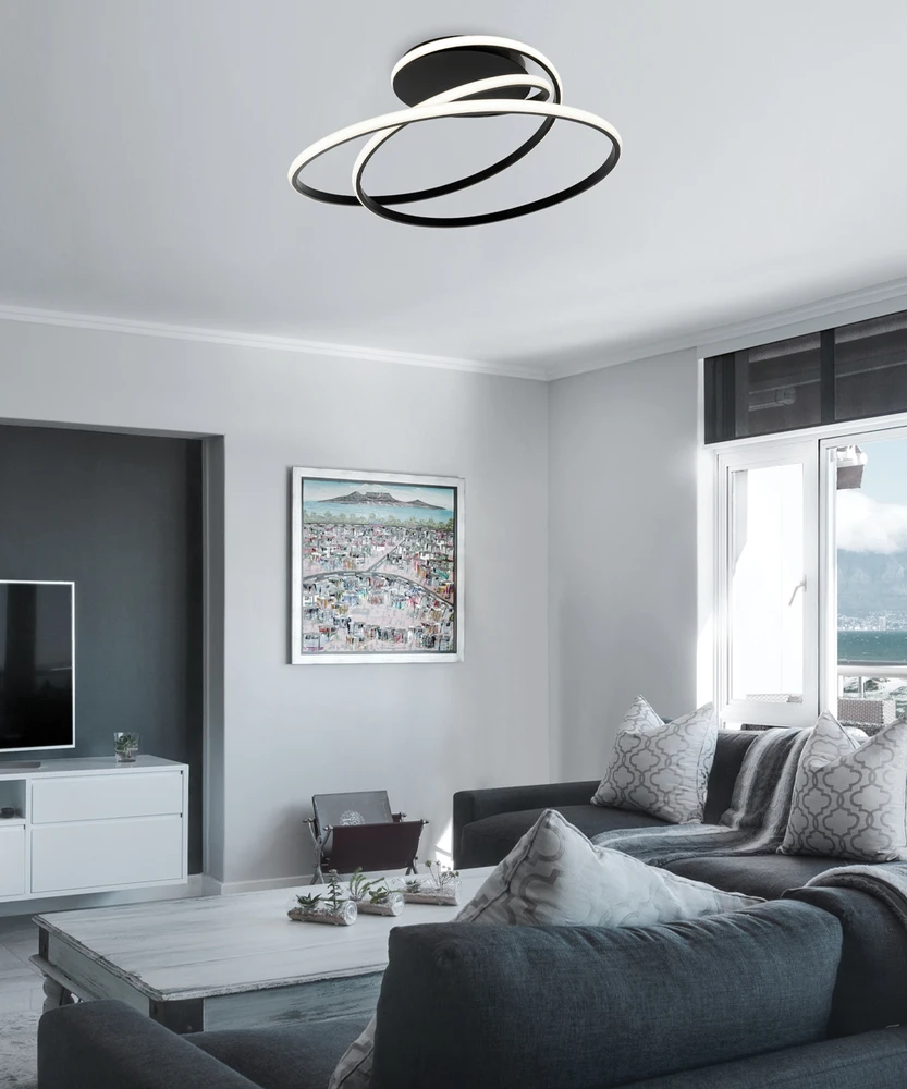 41W LED paviršinis lubinis šviestuvas MILY, juodas, 3000K, 4301501