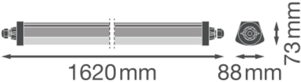42/38/31/23W LED linijinis šviestuvas su judesio davikliu DP FLEX SN 1500, pilkas, 6500K, IP66