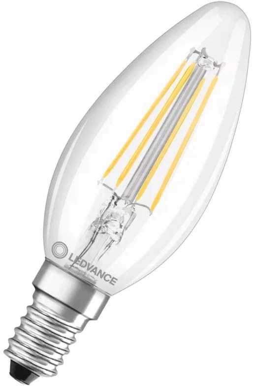 Ledvance 4,2W LED filamentinė lemputė CLASSIC B, E14, 2700K, dimeriuojama