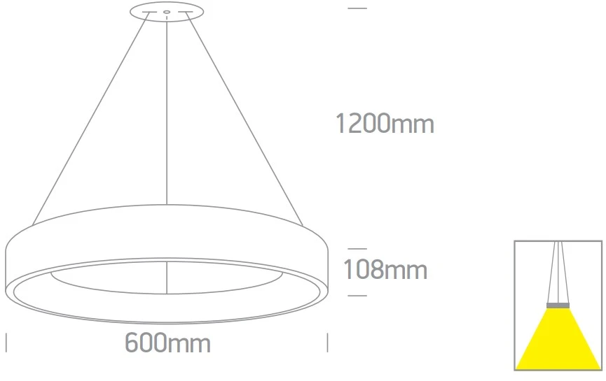 42W LED pakabinamas šviestuvas, baltas, 2700/3000/4000K, 62142NB/W/V