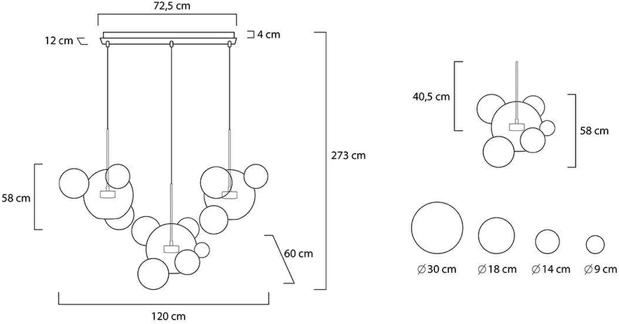 42W LED pakabinamas šviestuvas CAPRI LINE 3, aukso/baltos sp., 3000K