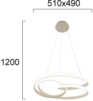 42W LED pakabinamas šviestuvas RIBBON, smėlio sp., 3000K, 4347600
