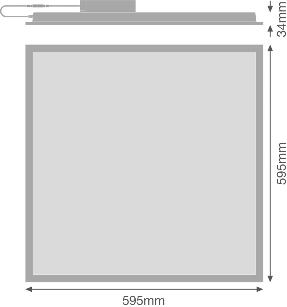 42W LED panelė PL ECO HLO, balta, 3000K, 595x595mm, IP40