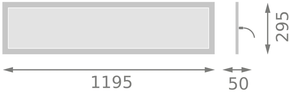 42W LED panelė PL INT, balta, 4000K, 1195x295mm, IP65, UGR19