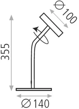 4,2W LED stalo šviestuvas CORVUS, juodas, 3000K, S3945000N