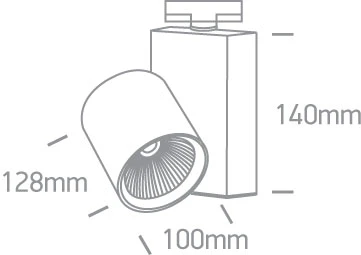 42W LED šviestuvas į bėgelius, baltas, 3000K, 65614NT/W/W