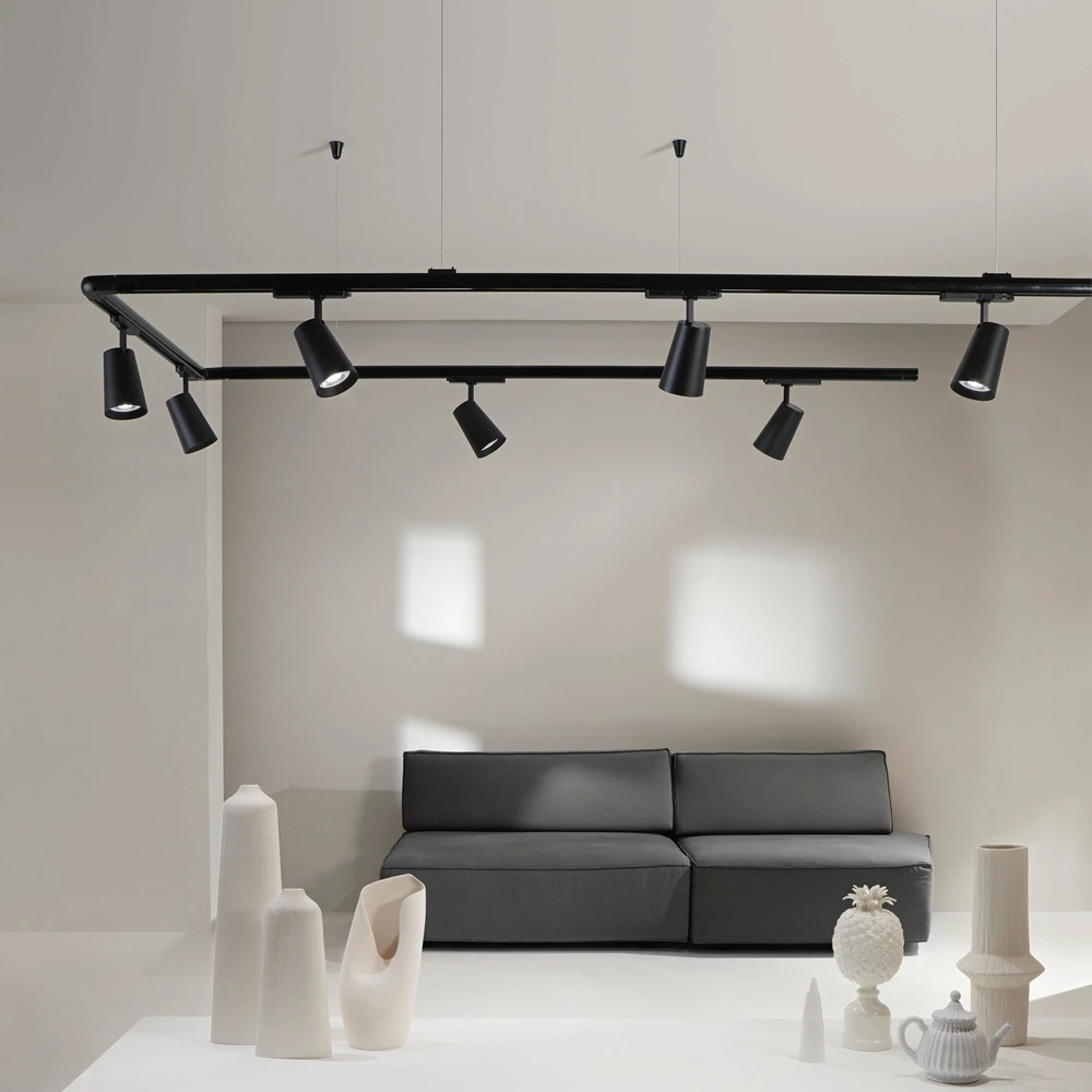 42W LED trifazis bėginis šviestuvas KONE, juodas, 4000K