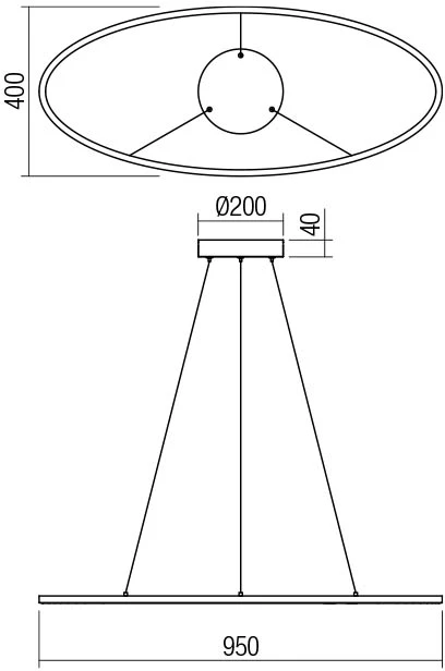 43W LED pakabinamas šviestuvas LEO, juodas, 3000/4000K, dimeriuojamas, 01-3339