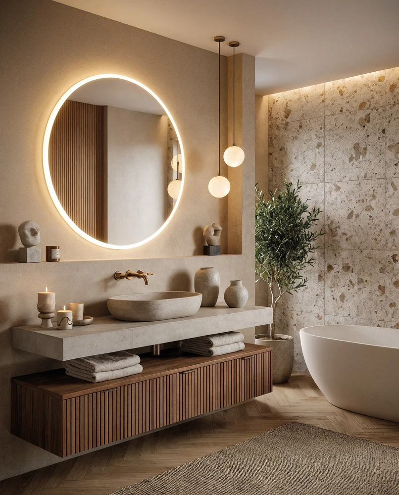Sieninis šviestuvas 43W LED šviestuvas - veidrodis PETRA, chromo sp., 3000K, IP44, A3804301