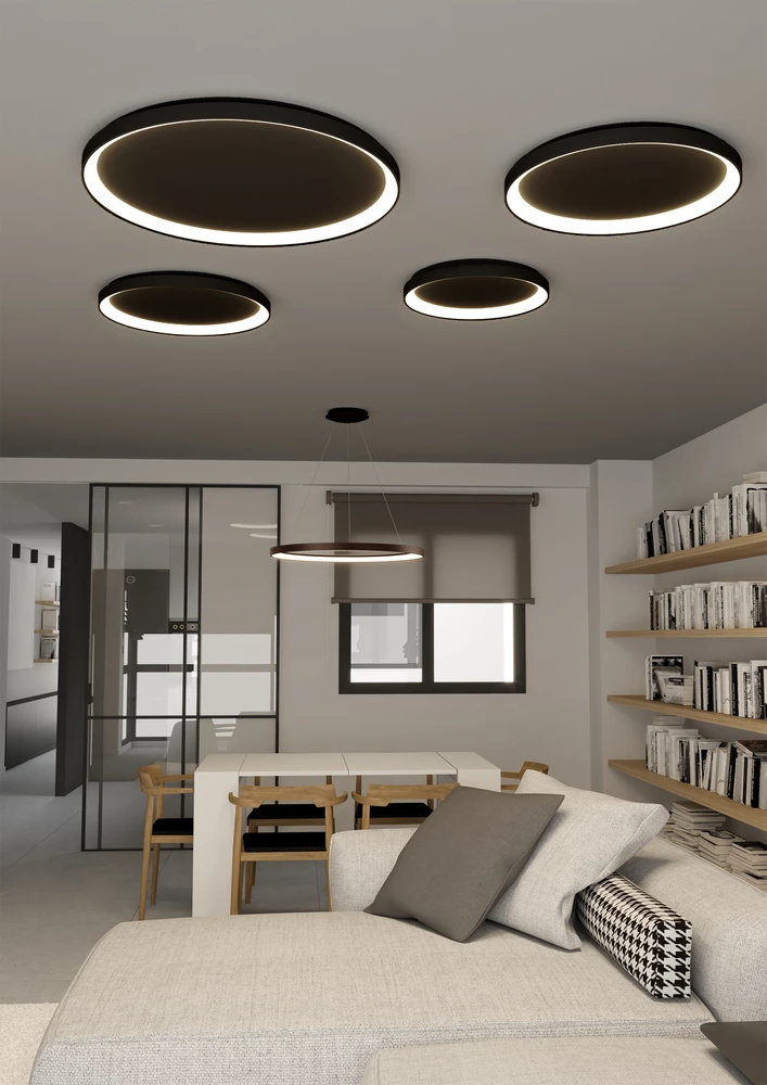 44W LED lubinis šviestuvas GRACE, juodas, 2700/3000/4000K, dimeriuojamas, P3848272NDT