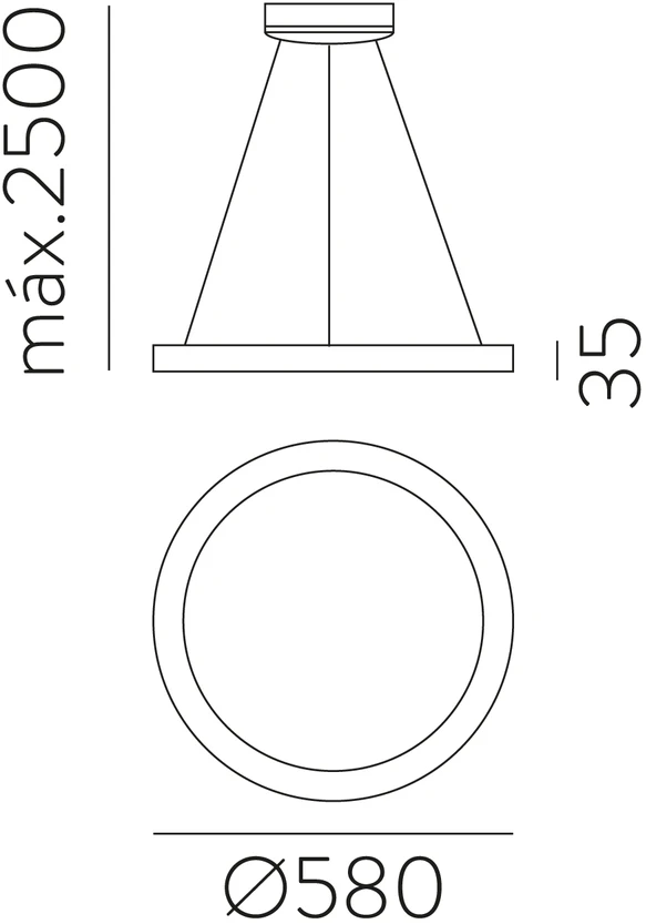 44W LED pakabinamas šviestuvas GRACE, juodas, 2700/3000/4000K, dimeriuojamas, C3848272NDP