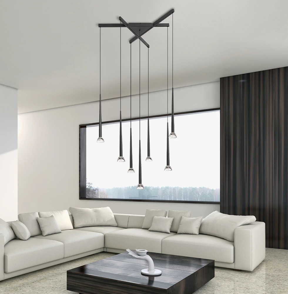 44W LED pakabinamas šviestuvas RINA, juodu korpusu, 3000K, 4325400