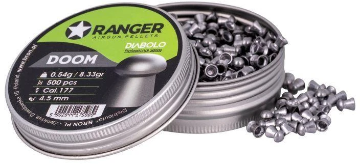 4,5 mm RANGER Diabolo Profesionalūs "Doom" šratojiukai, grybo formos, 500 vnt., 0,54 g