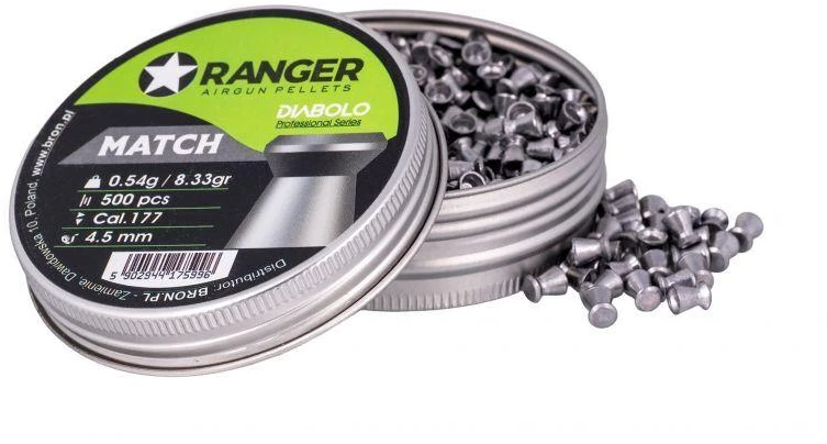 4.5 mm RANGER Diabolo Profesionalūs Varžybiniai plokšti šratai 500 vnt. 0.54 g