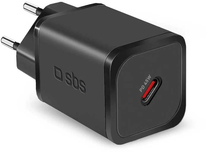 SBS TETRGAN1C45W 45W GaN USB-C laidinis įkroviklis su Power Delivery – juodos spalvos