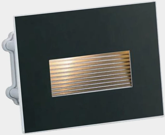 4,5W LED įleidžiamo montavimo sieninis šviestuvas SOLIS, blizgios juodos sp., 2700/3000/4000K, IP65, E4039070NB