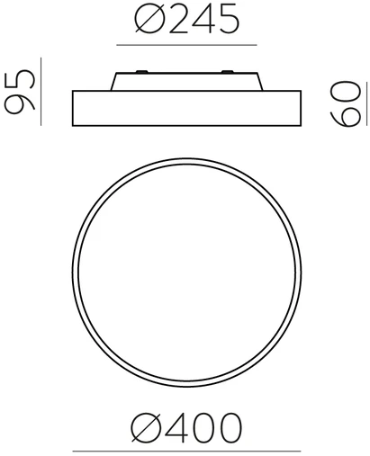 45W LED lubinis šviestuvas ROMA, juodas, 2700/3000K, P3974070N