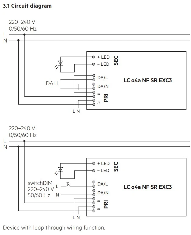45W LED maitinimo šaltinis TRIDONIC LC ONE4ALL, 450-1050mA, DALI2