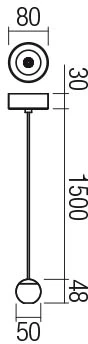 4,5W LED pakabinamas šviestuvas OBO, juodas, 3000K, 01-1834