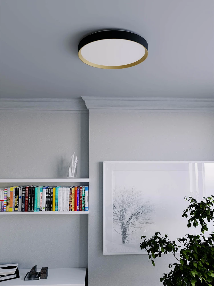 Lubinis šviestuvas 45W LED plafonas CASTER, matinės aukso sp./juodas, 4000K