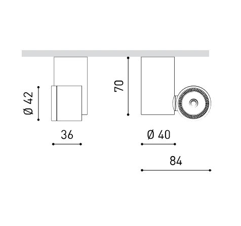 Lubinis šviestuvas 4,5W paviršinis šviestuvas iO SURFACE, baltas, 3000K