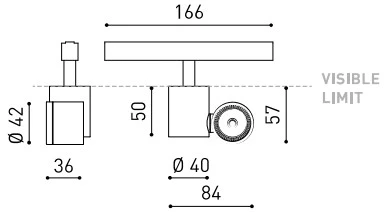 4,5W šviestuvas į magnetines sistemas IO 48V, 30°, baltas, 3000K, DALI, su maitinimo šaltiniu