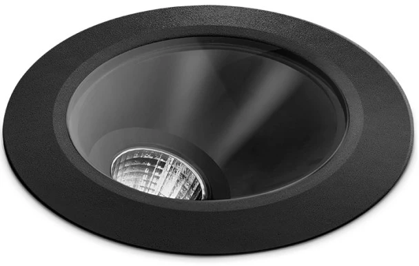 4,6/6,7/10,5W įleidžiamas į žemę lauko šviestuvas DARK M, juodas, 2700K, IP67, asimetrinis