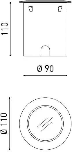 4,6W LED įleidžiamas į žemę lauko šviestuvas DARK M, plieno sp., 3000K, IP67, 38º