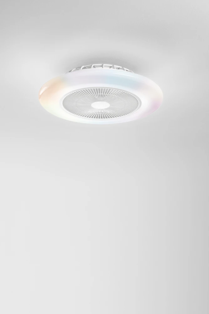 46W LED lubinis šviestuvas - ventiliatorius PONENTE, baltas, CCT, dimeriuojamas, su 20W ventiliatoriumi