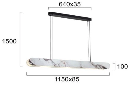 Pakabinamas šviestuvas 46W LED pakabinamas linijinis šviestuvas ALICIA, baltas, 3000K, 4320400