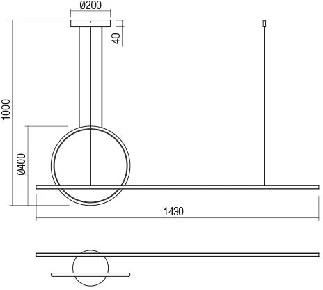 46W LED pakabinamas šviestuvas GIOTTO, baltas, 4000K, dimeriuojamas, 01-1847