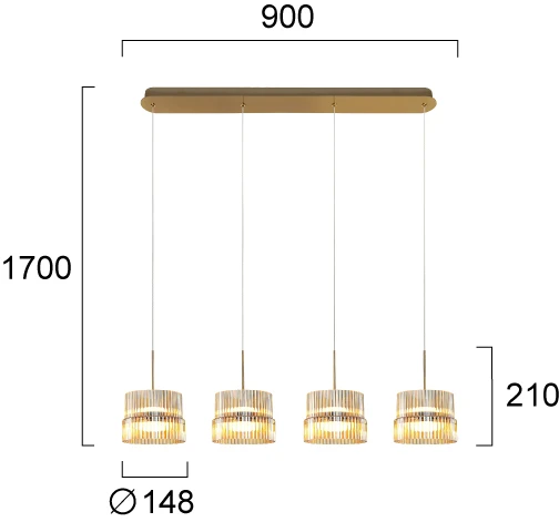 46W LED pakabinamas šviestuvas LUXE, žalvario/gintaro sp., 3000K, 4346400