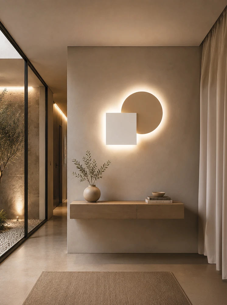 46W LED sieninis šviestuvas, baltos/smėlio sp., 2700/3000/4000K, dimeriuojamas, 2686
