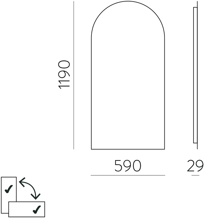 Sieninis šviestuvas 46W LED šviestuvas - veidrodis GIORGIA, chromo sp., 3000K, IP44, A3994000