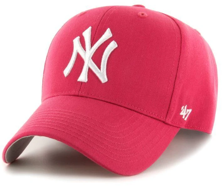 Kepurė 47 Brand MLB NY New York Yankees Paaukštinta Pagrindinė Rožinė Vaikiška Beisbolo Kepuraitė - B-RAC17CTP-BE-KID
