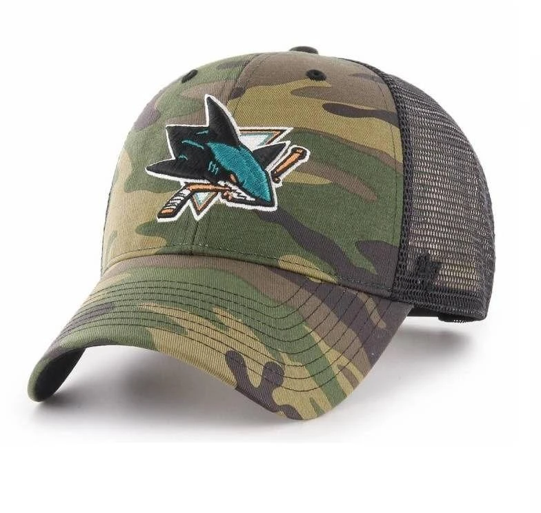47 Brand NHL San Jose Sharks Traukerinė kepurė su kariniu raštu - H-CBRAN22GWP-CM