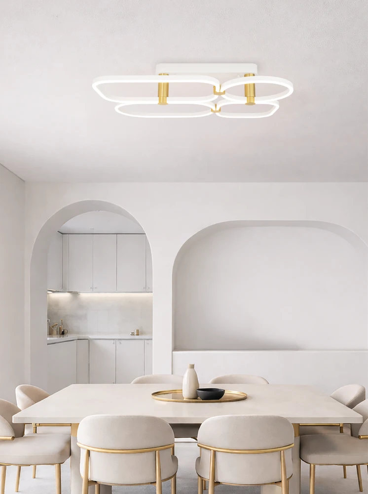 47W LED lubinis šviestuvas, baltos/aukso sp., 3000K, dimeriuojamas, 2644