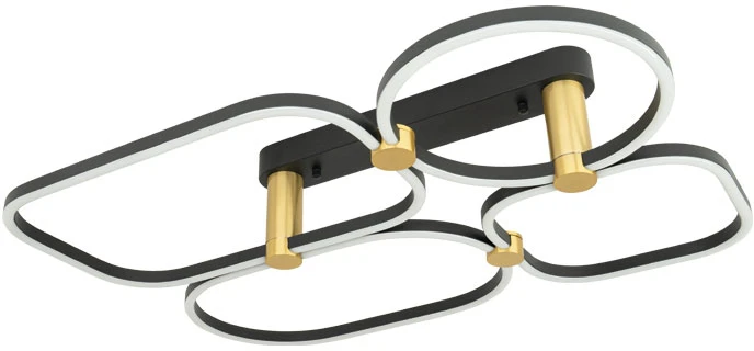 47W LED lubinis šviestuvas, juodos/aukso sp., 3000K, dimeriuojamas, 2643