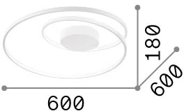 47W LED lubinis šviestuvas OZ, baltas, 2700K, 342283