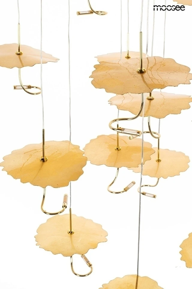 47W LED pakabinamas šviestuvas LEAFS DISC, aukso sp., 3000K