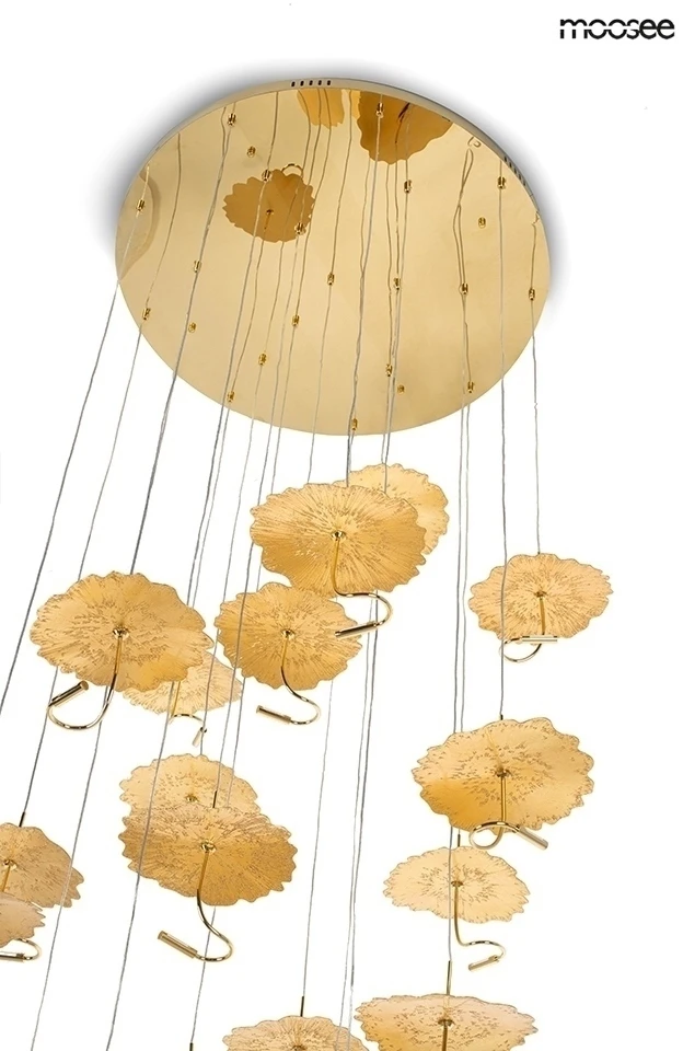47W LED pakabinamas šviestuvas LEAFS DISC, aukso sp., 3000K