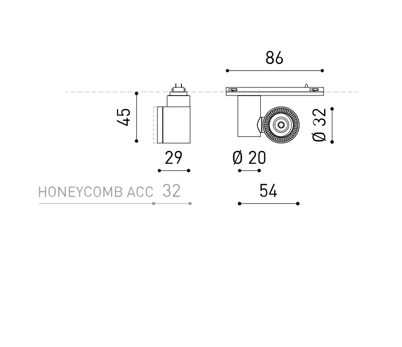 4,7W šviestuvas į magnetines sistemas IO MICRO, 24V, juodas, 2700K