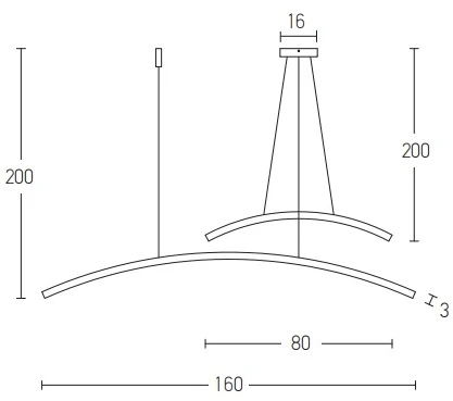 48W LED pakabinamas šviestuvas, juodas, 3000K, dimeriuojamas, 20130