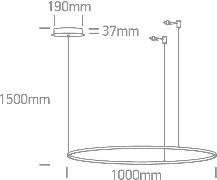 48W LED pakabinamas šviestuvas, juodas, 3000K, 100cm, dimeriuojamas, 63150/B/W