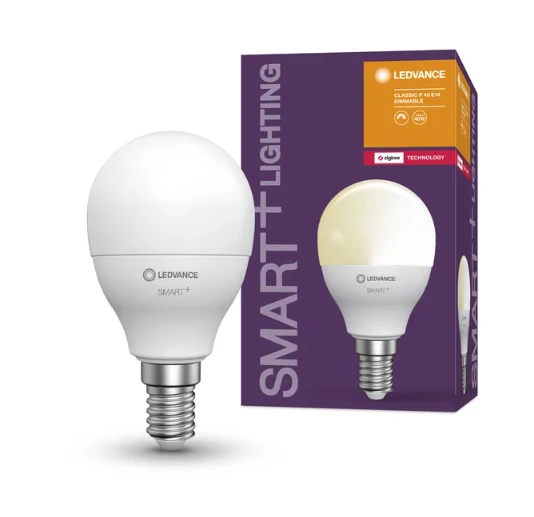 4,9W LED lemputė SMART+, E14, balta, 2700K, dimeriuojama, ZigBee 3.0 tinklo protokolas