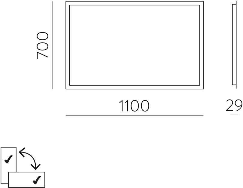 Sieninis šviestuvas 49W LED šviestuvas - veidrodis AMANZI, chromo sp., 3000K, IP44, A3596202