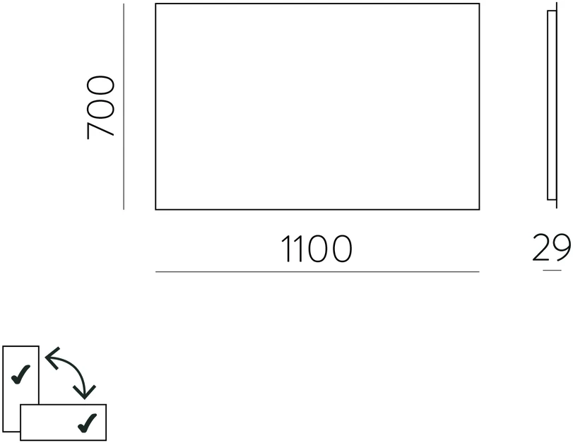 Sieninis šviestuvas 49W LED šviestuvas - veidrodis ESTELA, chromo sp., 3000K, IP44, A9439200